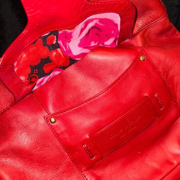 Kate Spade VINTAGE RED BUCKET Tote SATCHEL HOBO TOTE PURSE ORIGINAL - Picture 14 of 16